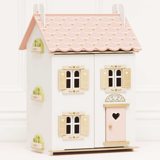 Roseheart Wooden Dolls House with furniture