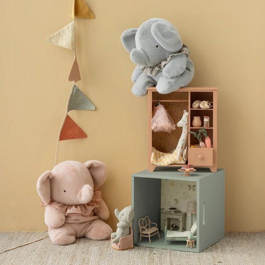 Maileg Big Elephant Plush - Blue Grey