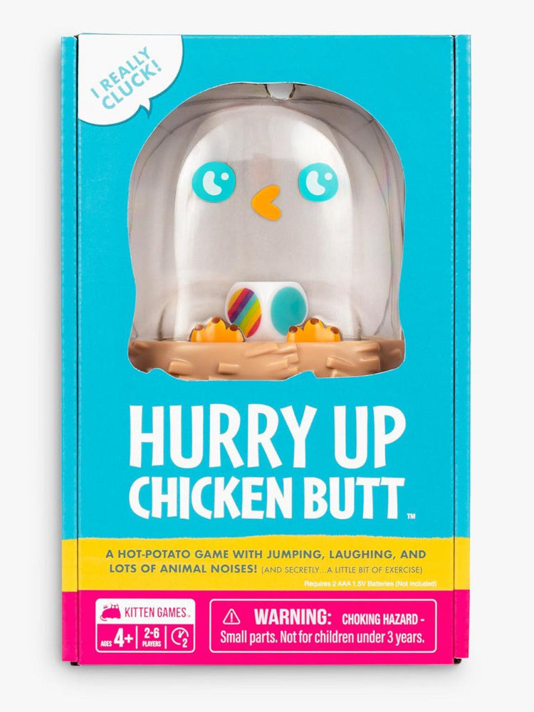 Product packaging with a chicken design and text on a white background