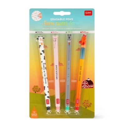 Farm Set of 4 Erasable Gel Pens