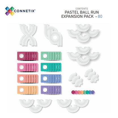 Connetix 80 Piece Pastel Ball Run Expansion Pack