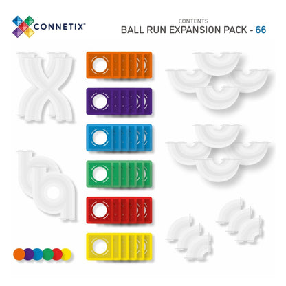 Connetix 66 Piece Rainbow Ball Run Expansion Pack