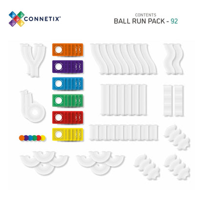Connetix 92 Piece Rainbow Ball Run Pack