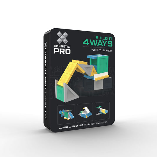 CONNETIX Magnetic Tiles 30 Piece Pro Build-It Vehicles Pack