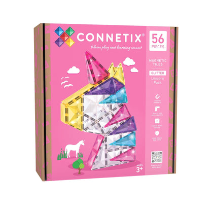 Connetix 56 Piece Glitter Unicorn Pack