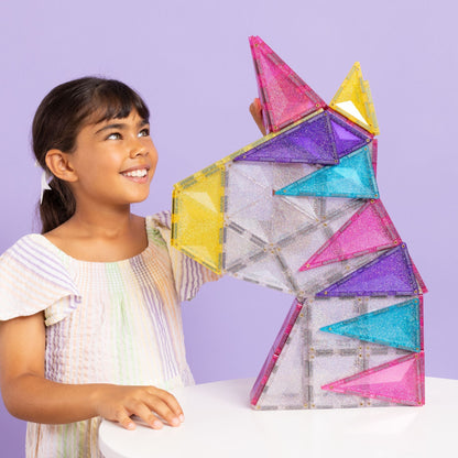Connetix 56 Piece Glitter Unicorn Pack
