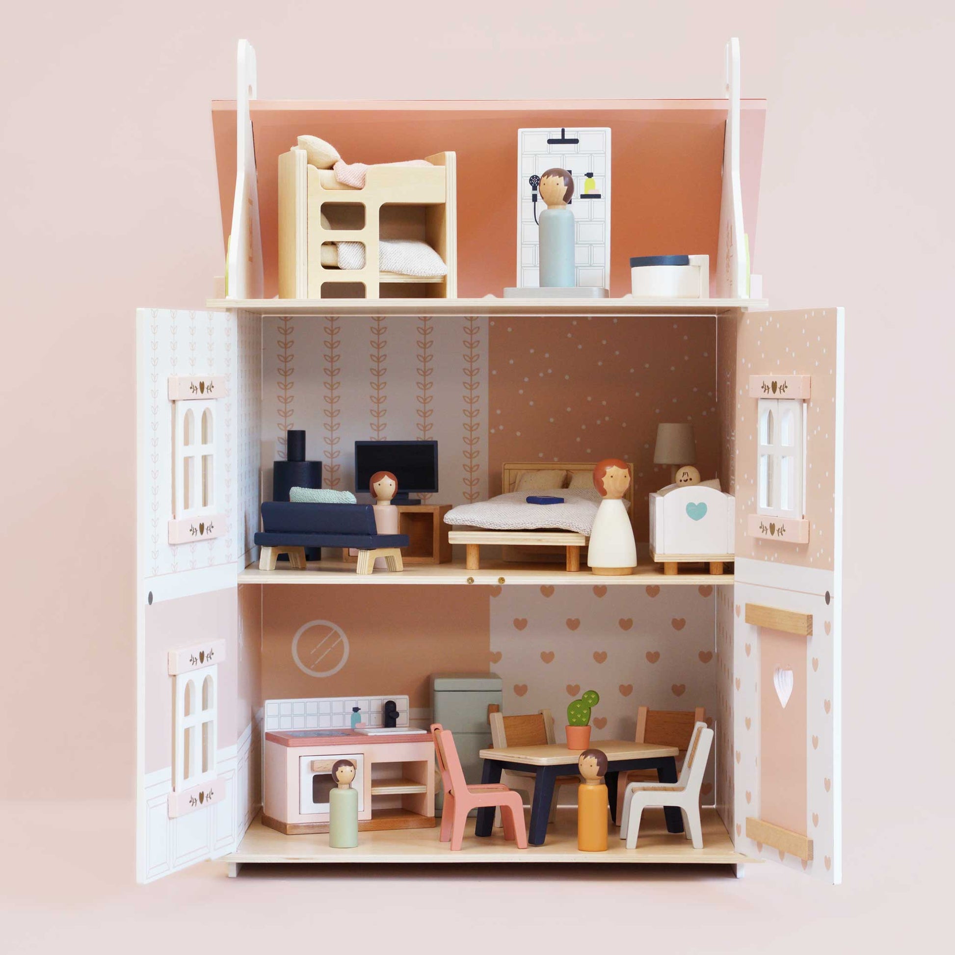Roseheart Wooden Dolls House bundle