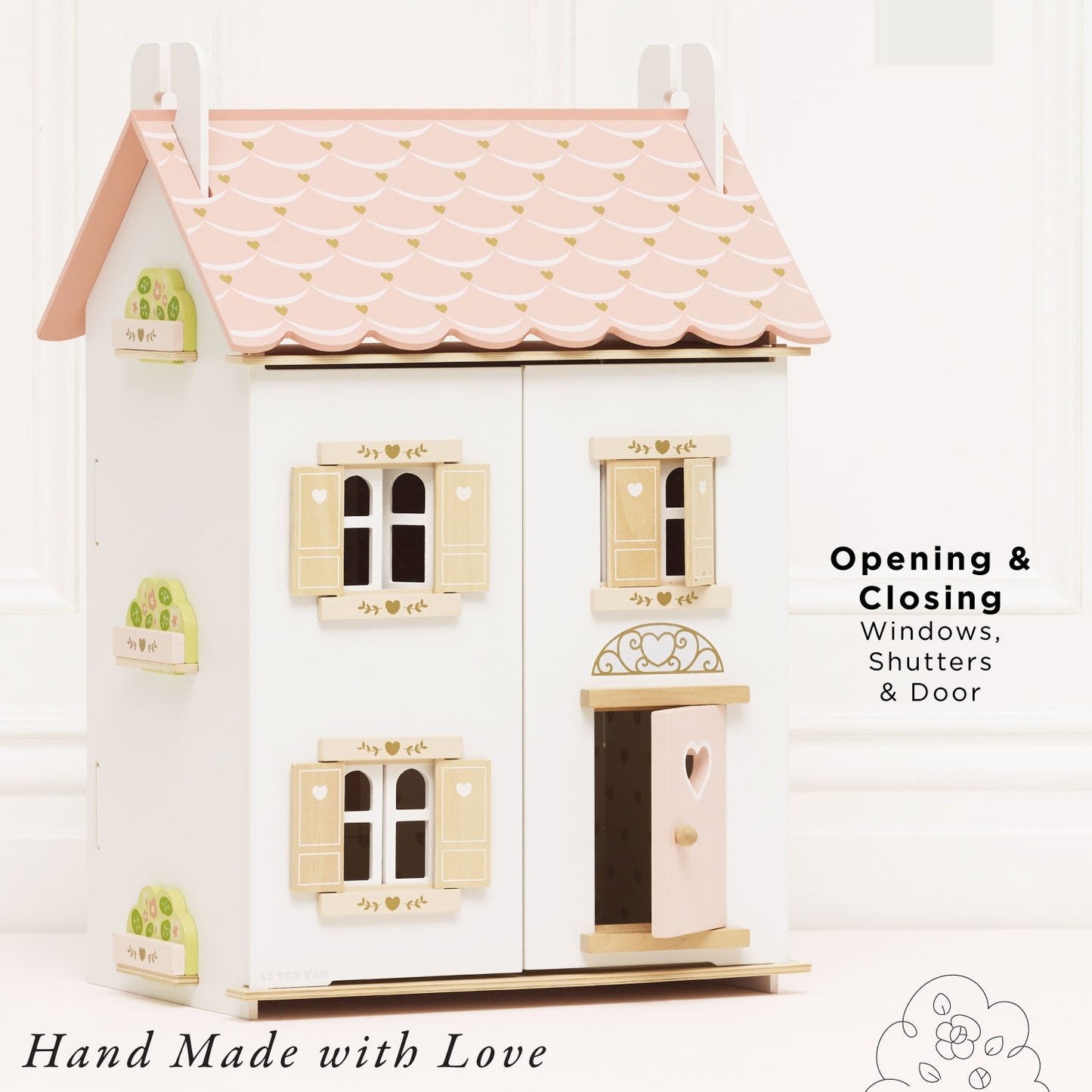 Roseheart Wooden Dolls House detail
