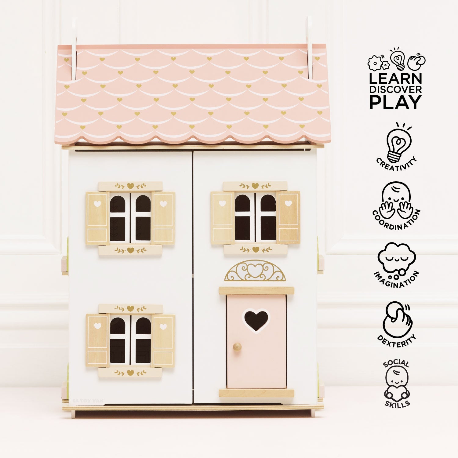 Roseheart Wooden Dolls House family