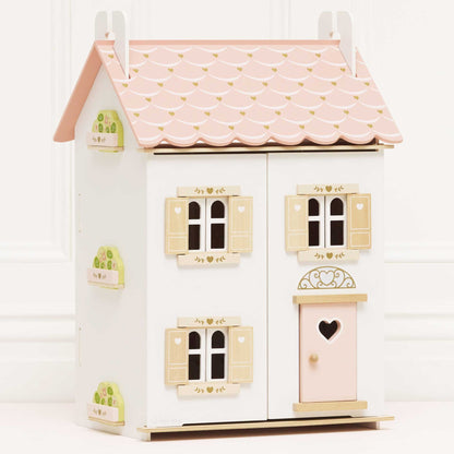 Roseheart Wooden Dolls House with furniture