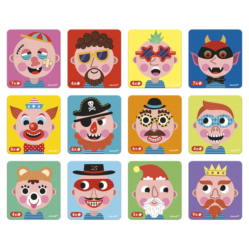 Janod Boys Crazy Faces Magnetibook