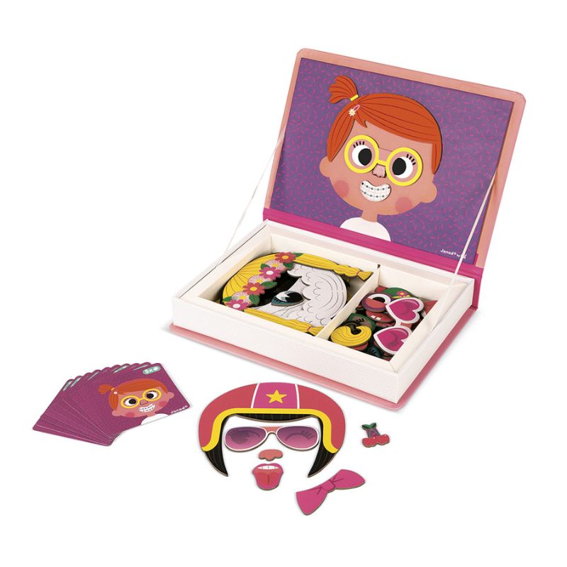 Janod Girls Crazy Faces Magnetibook
