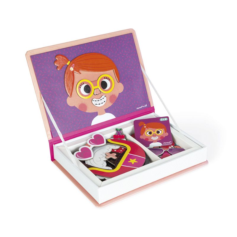 Janod Girls Crazy Faces Magnetibook