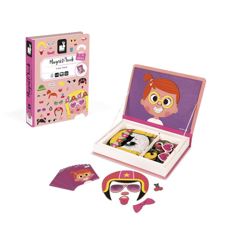 Janod Girls Crazy Faces Magnetibook