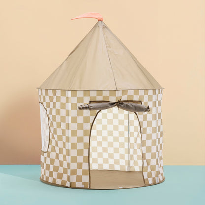 Kids Concept Tent - Check Khaki