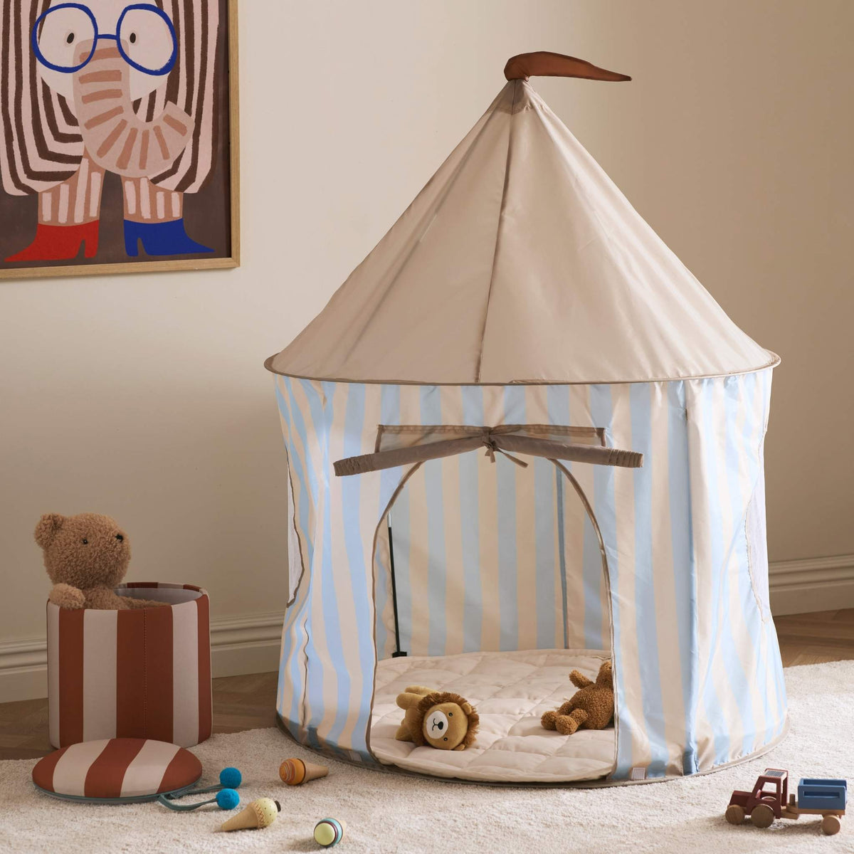 Kids Concept Tent - Stripe Light Blue