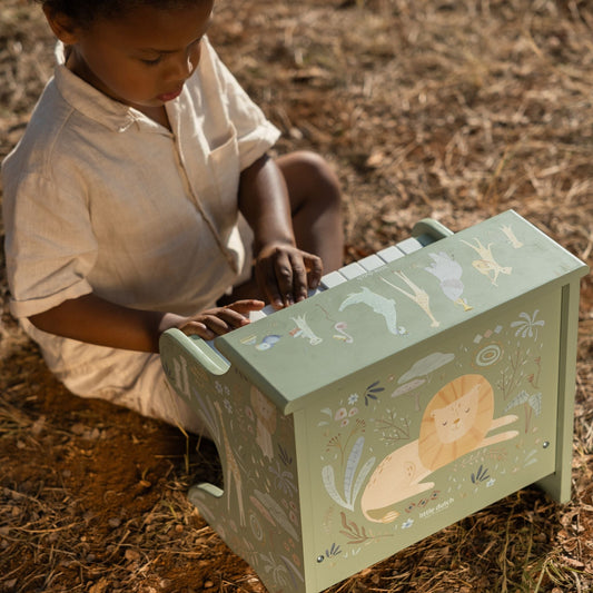 Little Dutch Wooden Piano - Safari Friends (Green)