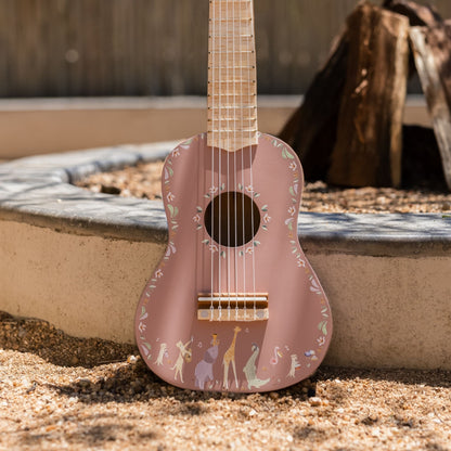Little Dutch Wooden Guitar - Safari Friends (Pink)