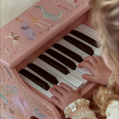 Little Dutch Wooden Piano - Safari Friends (Pink)