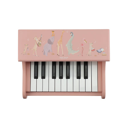 Little Dutch Wooden Piano - Safari Friends (Pink)