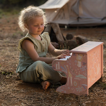 Little Dutch Wooden Piano - Safari Friends (Pink)