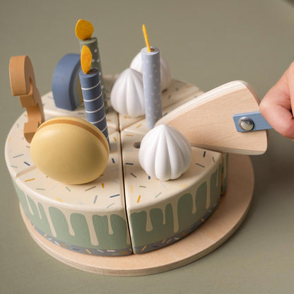 Little Dutch Wooden Birthday Cake - Blue