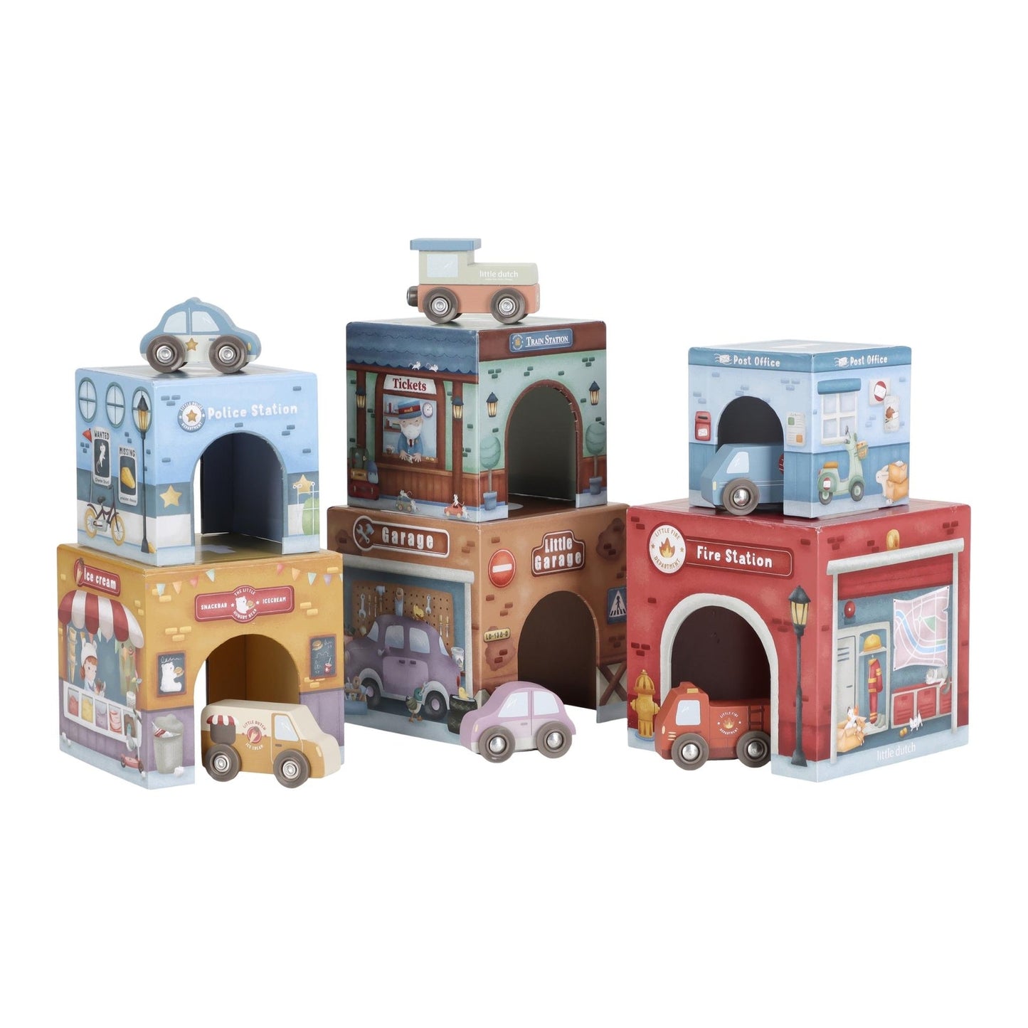 Little Dutch Stacking Blocks with Cars