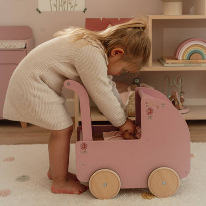 Little Dutch Wooden Doll Pram – Pink