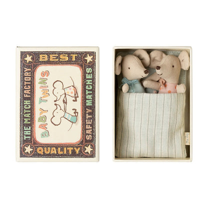 Maileg Baby Mice Twins in a Matchbox