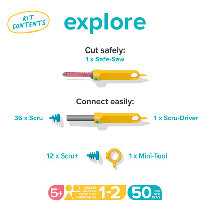 Makedo Explore Kit (50 pieces)