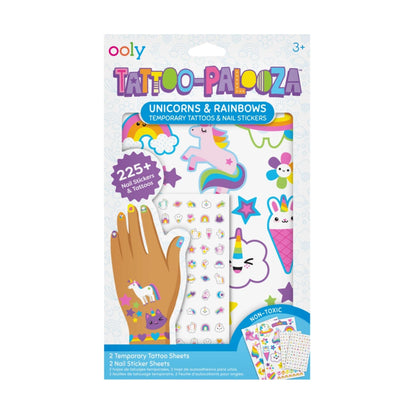 Ooly Tattoo Palooza Nail Stickers & Tattoos - Unicorns & Rainbows