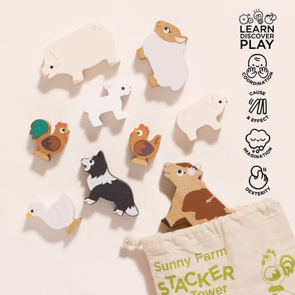 Farmyard Stacking Animals pieces