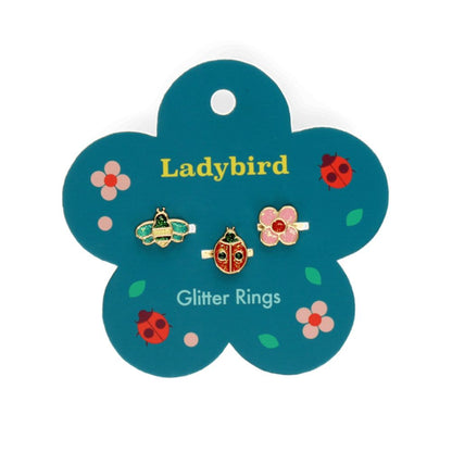 Rex London Ladybird Glitter Rings (Set)