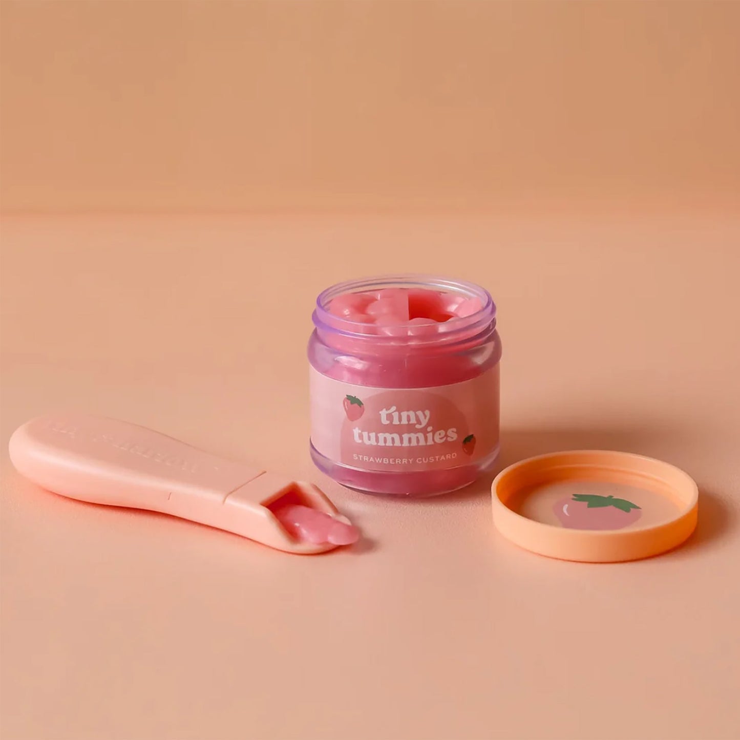 Tiny Harlow Tiny Tummies Strawberry Custard Food Jar and Spoon Set