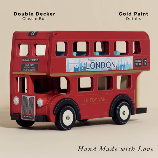 London Wooden Bus with driver